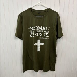 Faith-Inspired Christian religious Olive graphic T-Shirt